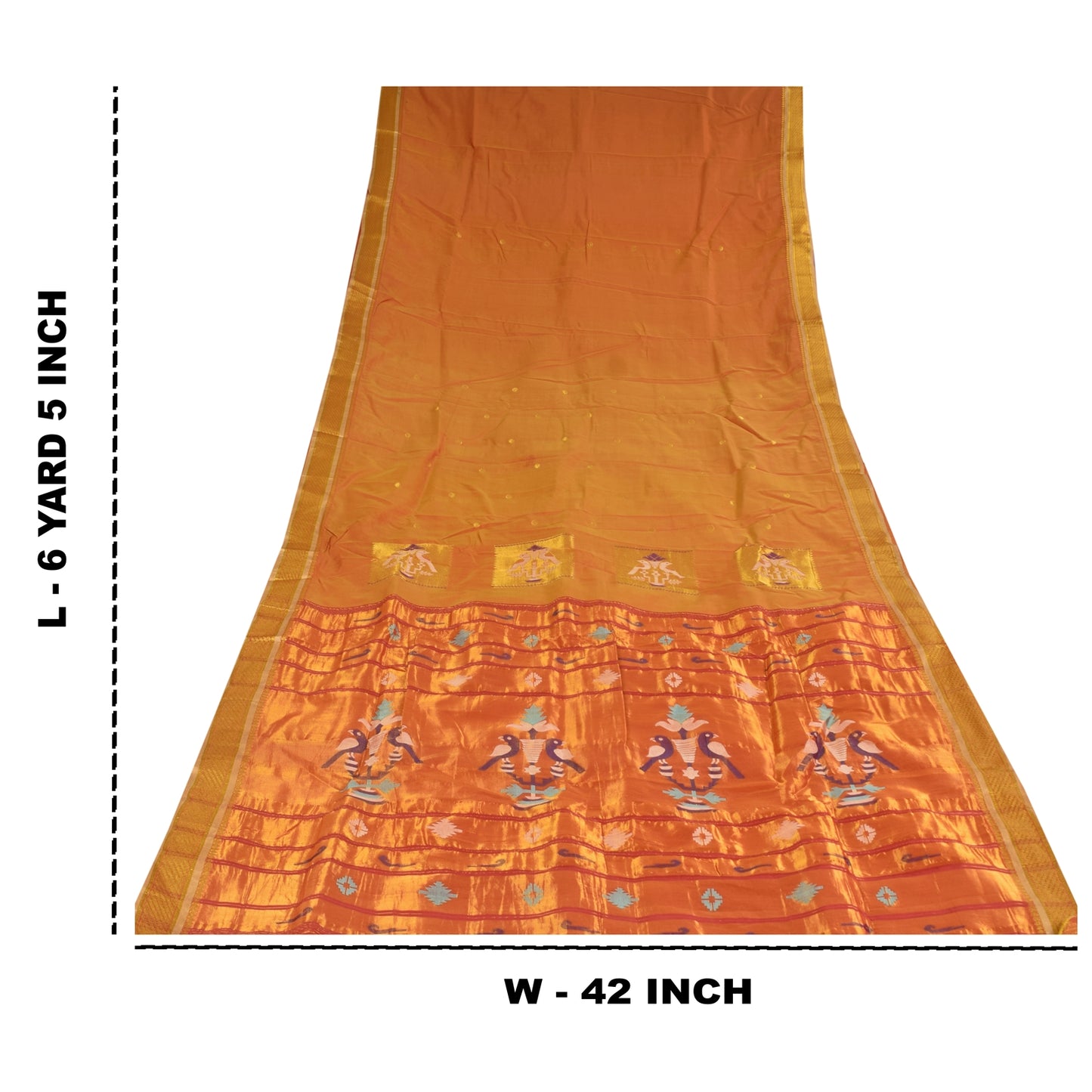 Sanskriti vintage Brown Sarees Blend Cotton Woven Premium Sari 6+yd Craft Fabric