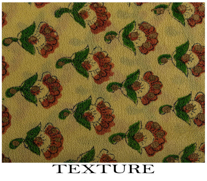 Sanskriti Vintage Saree Block Print-Bandhani Patch Blend Georgette Beige Sari