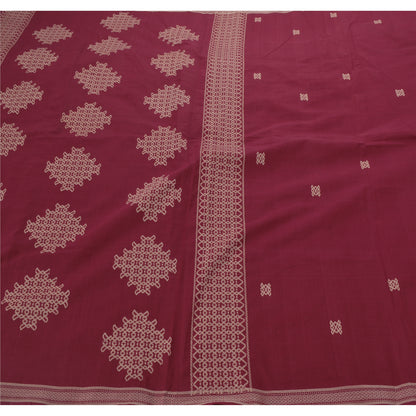 Sanskriti vintage Kasuti Style Hand Woven Art Silk Saree Red Sari Craft Fabric