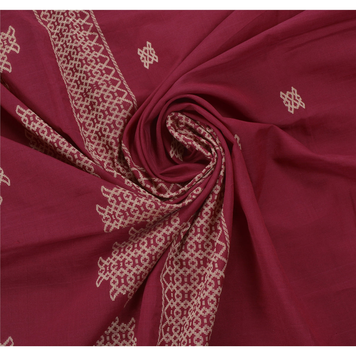 Sanskriti vintage Kasuti Style Hand Woven Art Silk Saree Red Sari Craft Fabric