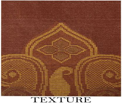 Sanskriti vintage Bhagalpuri Woven 100% Pure Tussar Silk Saree Brown Sari Fabric