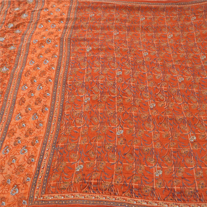 Sanskriti vintage Sarees Pure Georgette Silk Hand Beaded Premium 5yd Sari Fabric