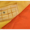 Sanskriti Vintage Yellow Sarees Pure Crepe Silk Hand Beaded Fabric Premium Sari