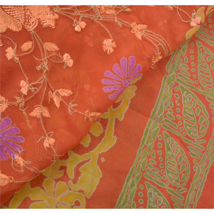 Sanskriti Vintage Sarees Pure Georgette Silk Hand Beaded Fabric Premium Sari