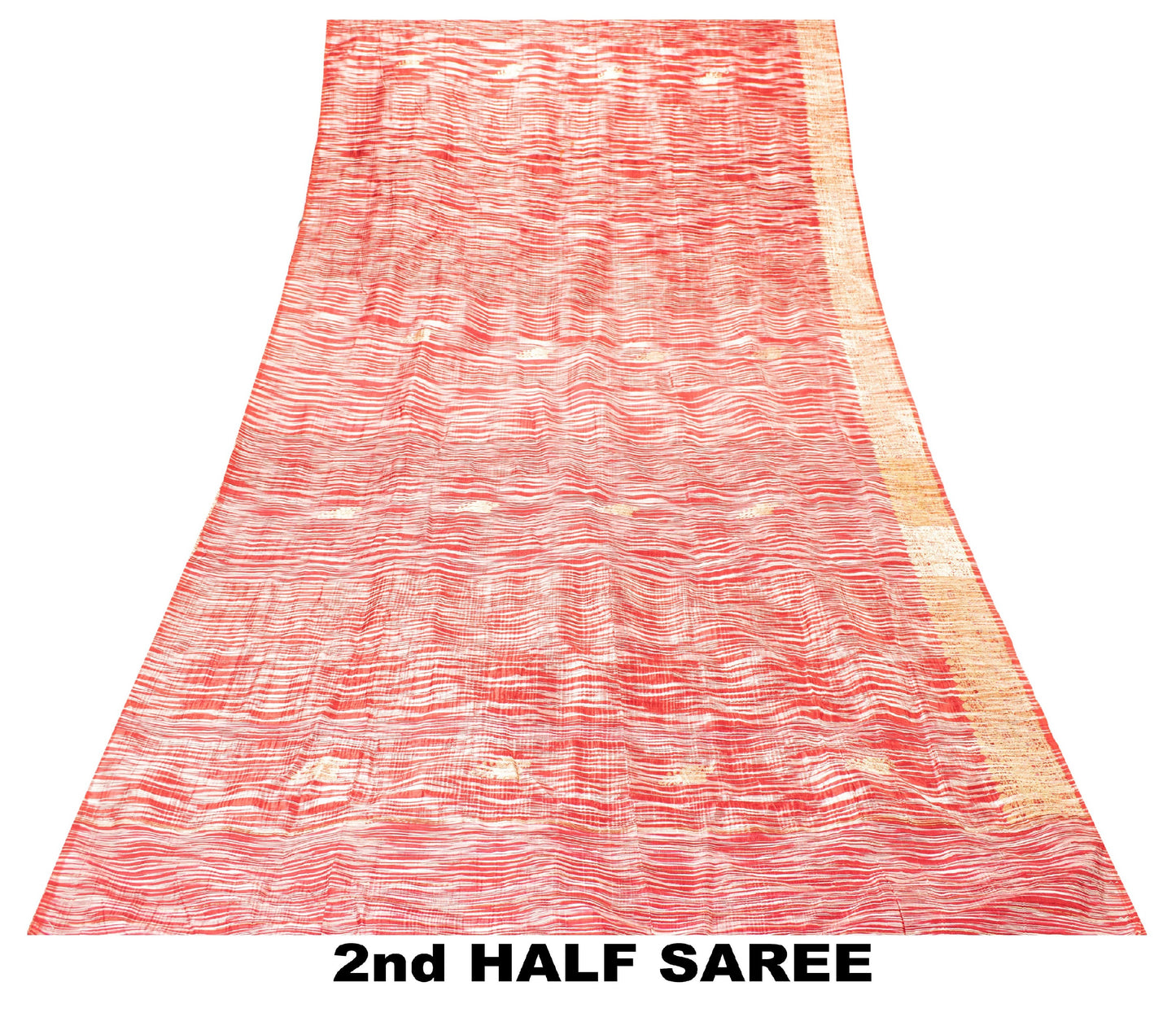 Sanskriti Vintage Red Indian Sari Blend Silk Woven Sarees Zari Work Craft Fabric