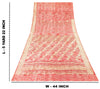 Sanskriti Vintage Red Indian Sari Blend Silk Woven Sarees Zari Work Craft Fabric