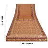 Sanskriti Vintage Dark Peach Sarees Pure Silk Hand Beaded Woven Sari 6yrd Sustainable Fabric