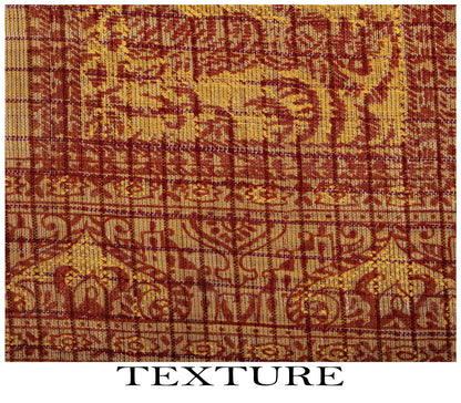 Sanskriti Vintage Baluchari Woven Human Blend Cotton Saree Peach Sari Fabric