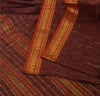 Sanskriti Vintage Handwoven Ikat Sarees Pure Cotton Sari Premium Dark Red Sustainable Fabric