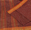 Sanskriti Vintage Handwoven Ikat Sarees Pure Cotton Sari Premium Dark Red Sustainable Fabric