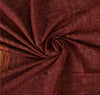Sanskriti Vintage Handwoven Ikat Sarees Pure Cotton Sari Premium Dark Red Sustainable Fabric