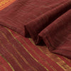 Sanskriti Vintage Handwoven Ikat Sarees Pure Cotton Sari Premium Dark Red Sustainable Fabric