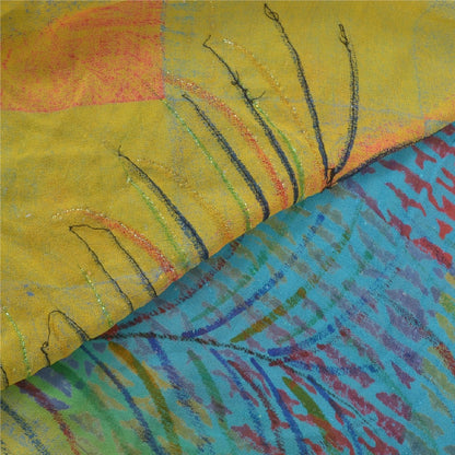 Sanskriti Vintage Pure Georgette Silk Sarees Hand Beaded Cultural Sustainable Fabric Sari