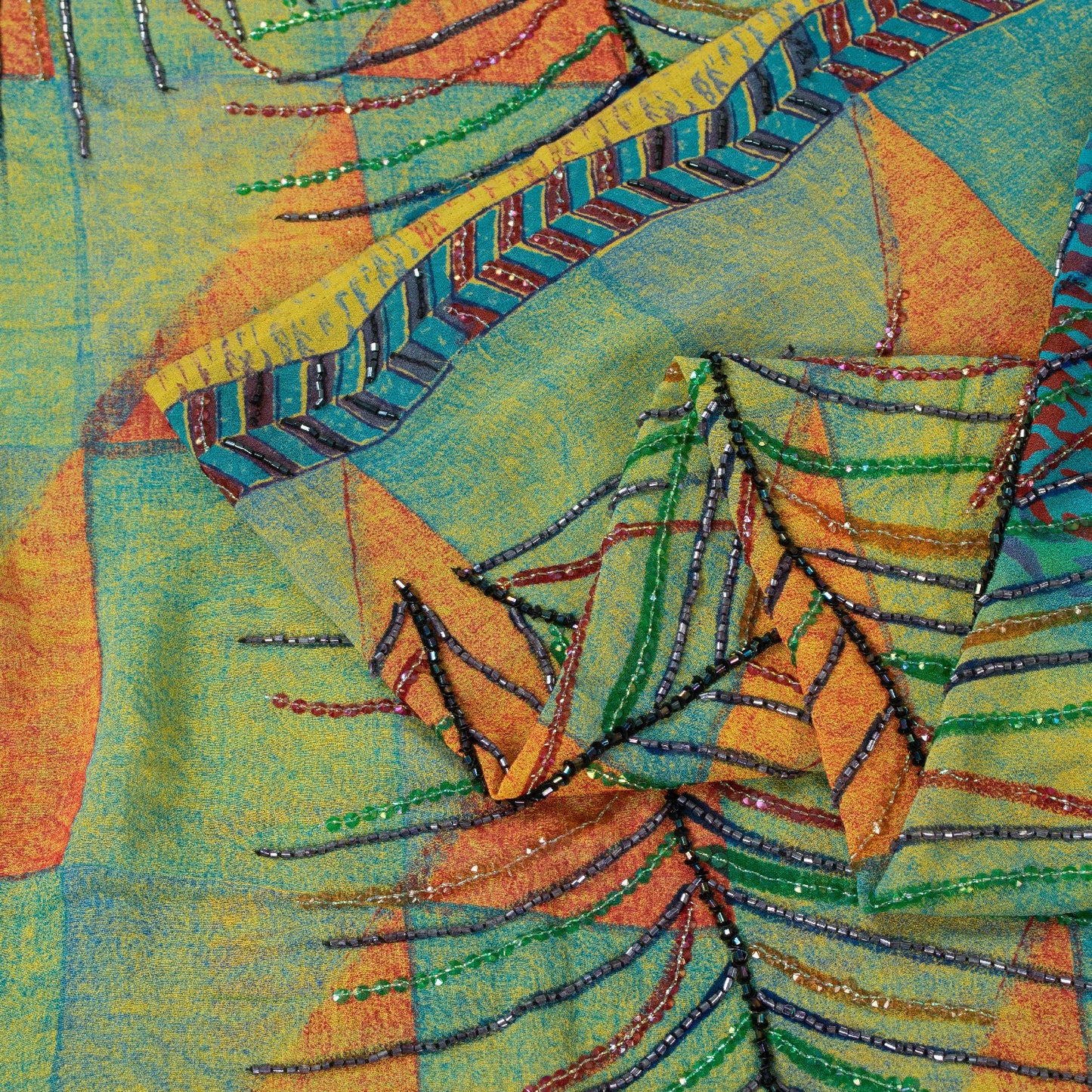 Sanskriti Vintage Pure Georgette Silk Sarees Hand Beaded Cultural Sustainable Fabric Sari