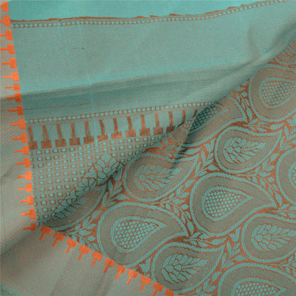 Sanskriti Vintage Green Indian Sari Art Silk Hand-Woven Premium Sarees Fabric