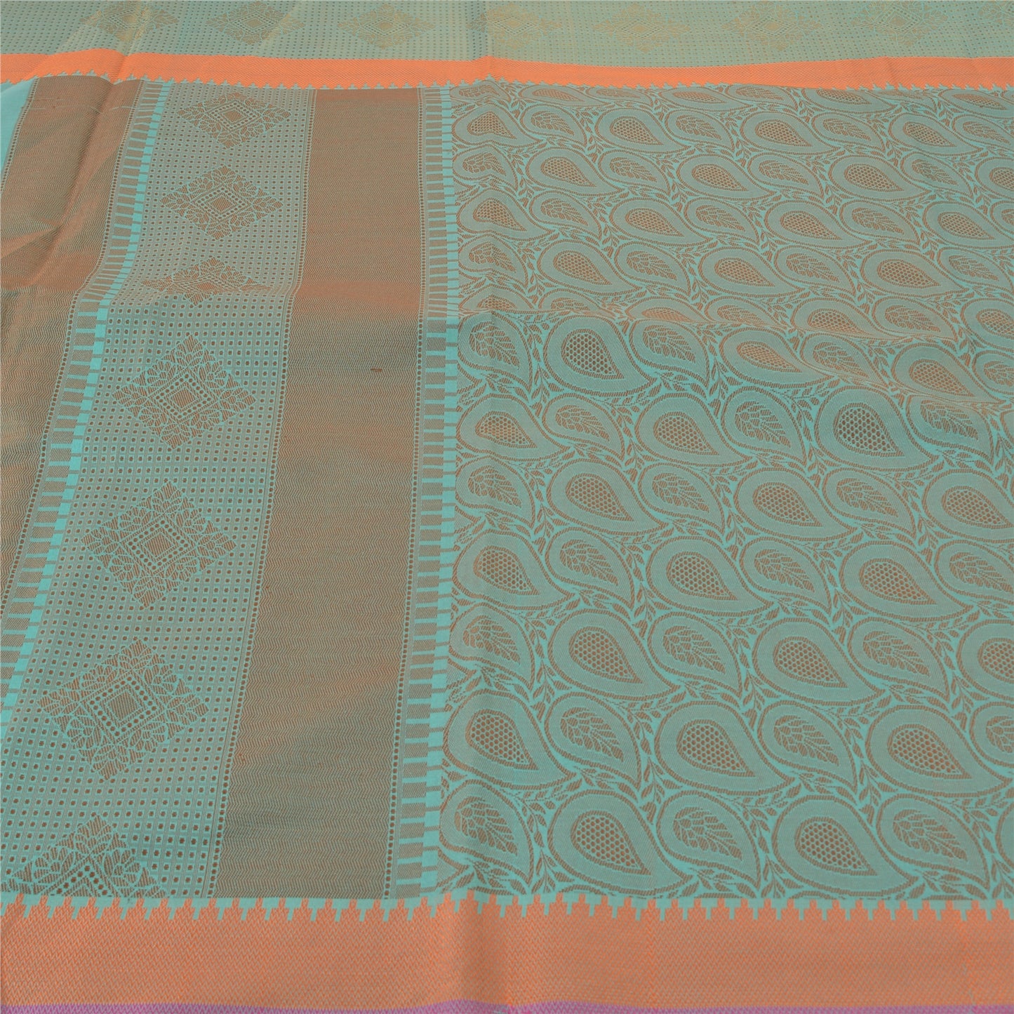 Sanskriti Vintage Green Indian Sari Art Silk Hand-Woven Premium Sarees Fabric
