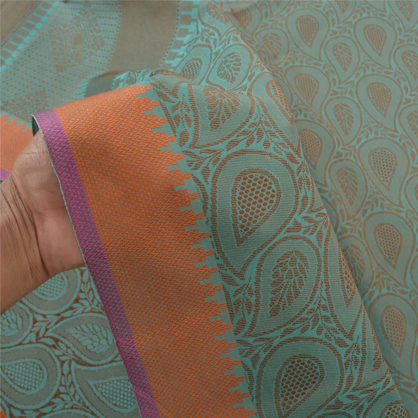 Sanskriti Vintage Green Indian Sari Art Silk Hand-Woven Premium Sarees Fabric