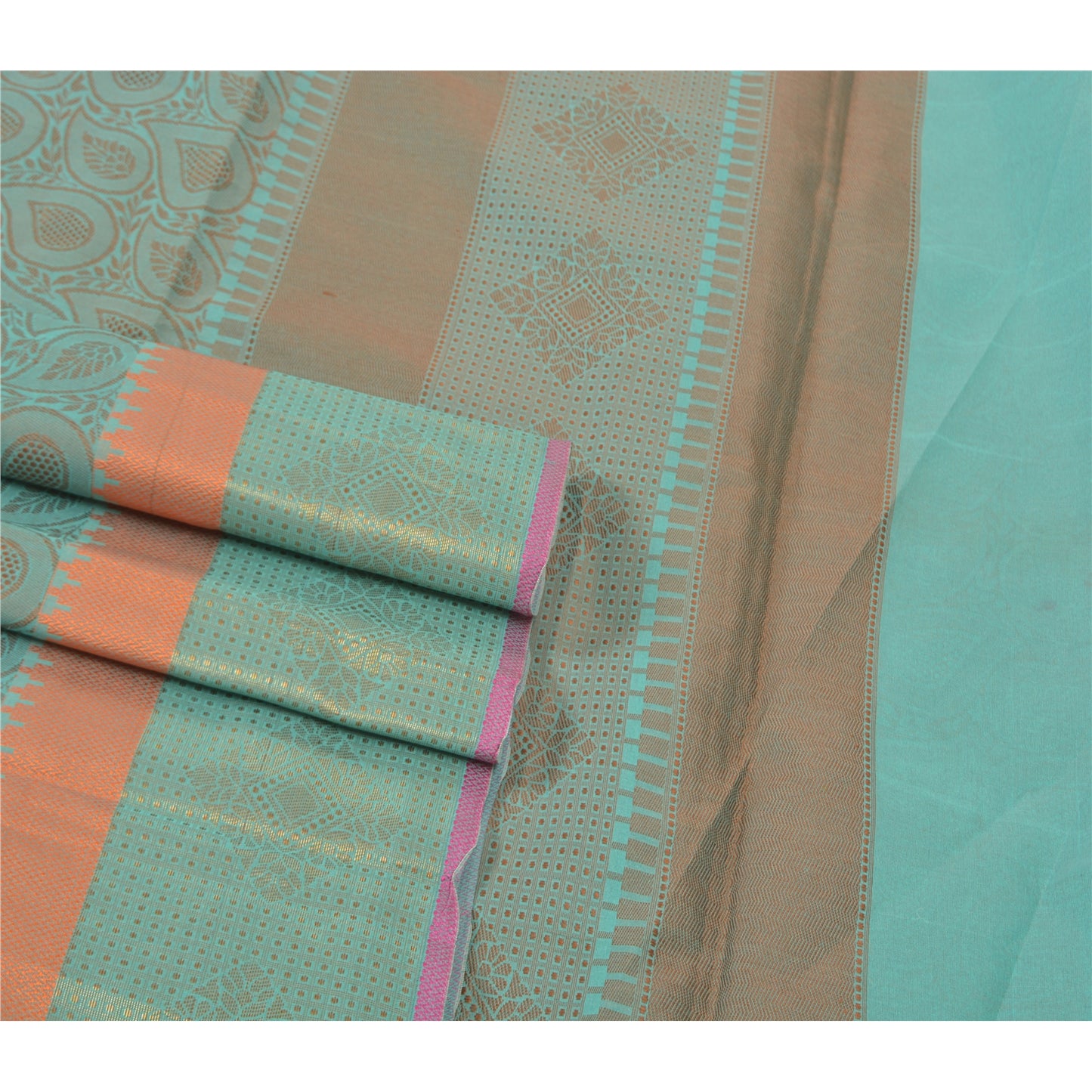 Sanskriti Vintage Green Indian Sari Art Silk Hand-Woven Premium Sarees Fabric