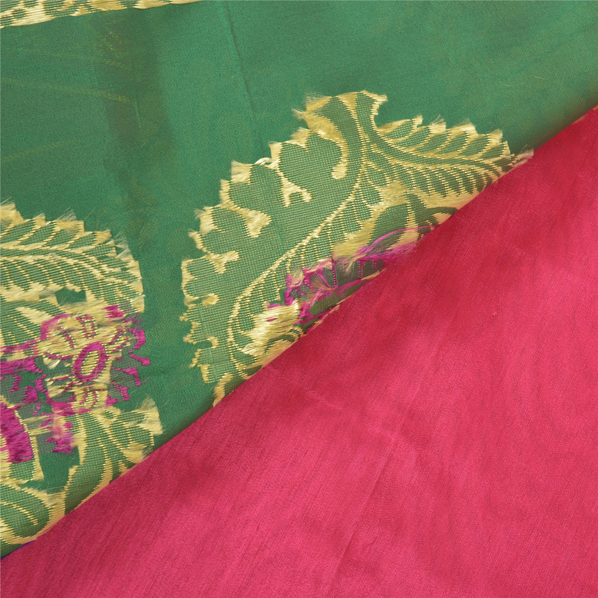 Sanskriti Vintage Tant Brocaded Woven Art Silk Saree Pink Sari Indian 5Yd Fabric