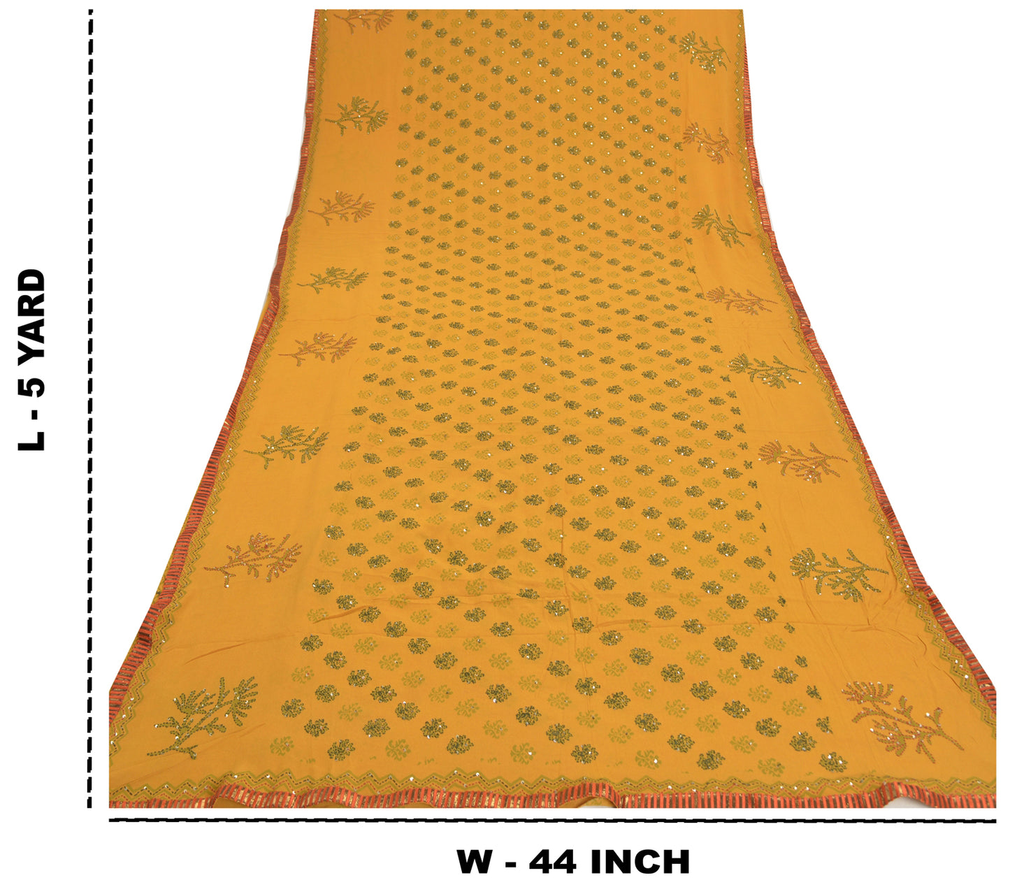 Sanskriti Vintage Sarees Pure Georgette Silk Sari Hand Embroidered Kantha Sustainable Fabric