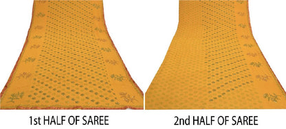 Sanskriti Vintage Sarees Pure Georgette Silk Sari Hand Embroidered Kantha Sustainable Fabric