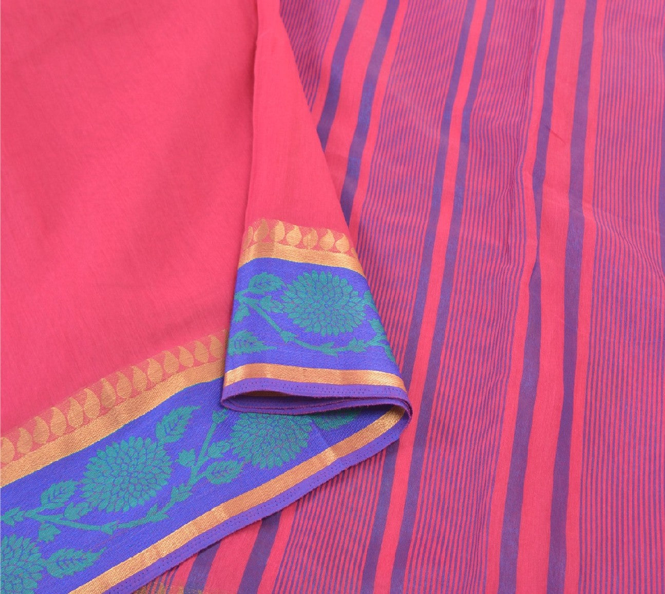 Sanskriti Vintage Pink Indian Sarees Art Silk Woven Sari 5 Yard Craft Fabric