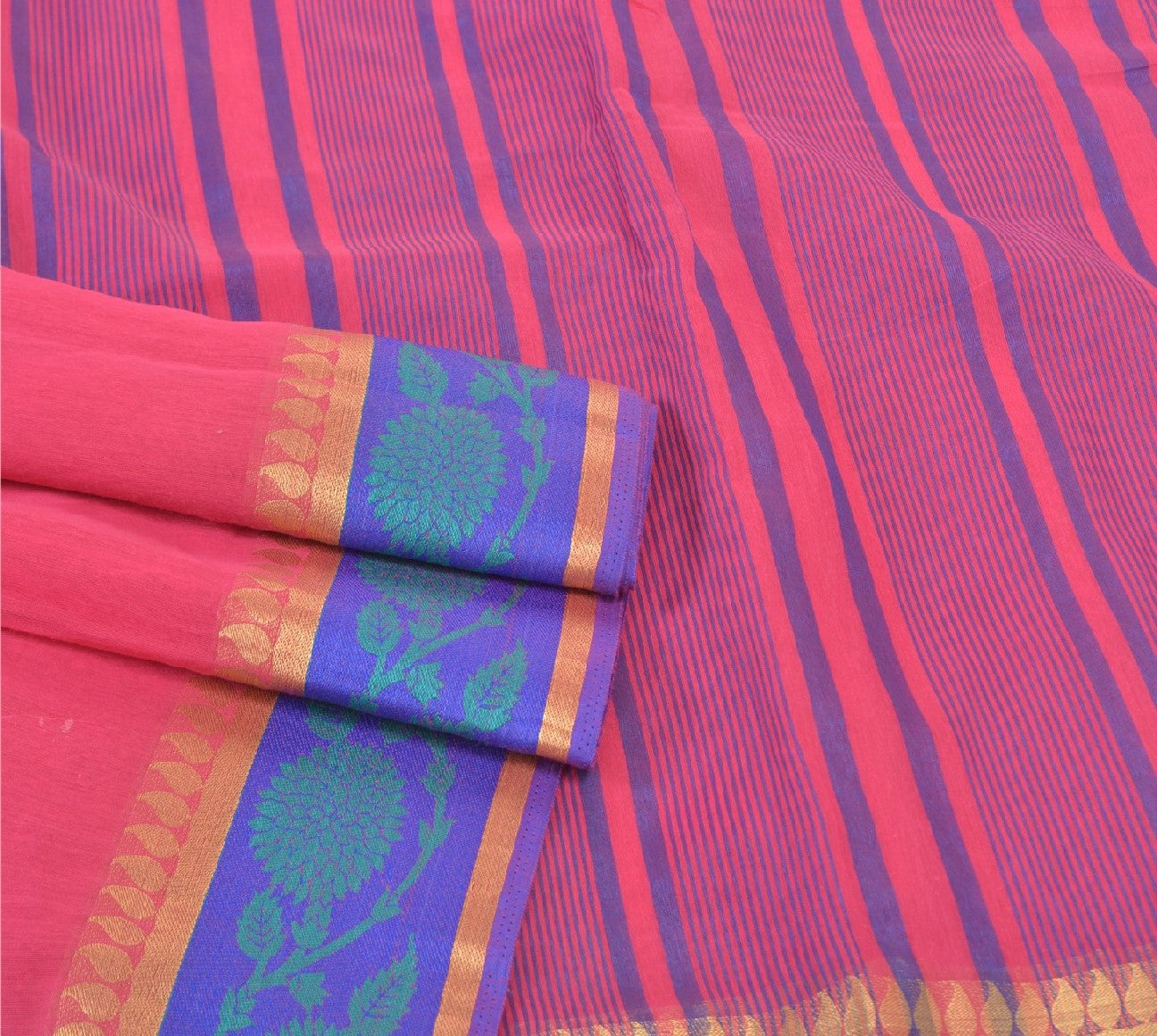Sanskriti Vintage Pink Indian Sarees Art Silk Woven Sari 5 Yard Craft Fabric
