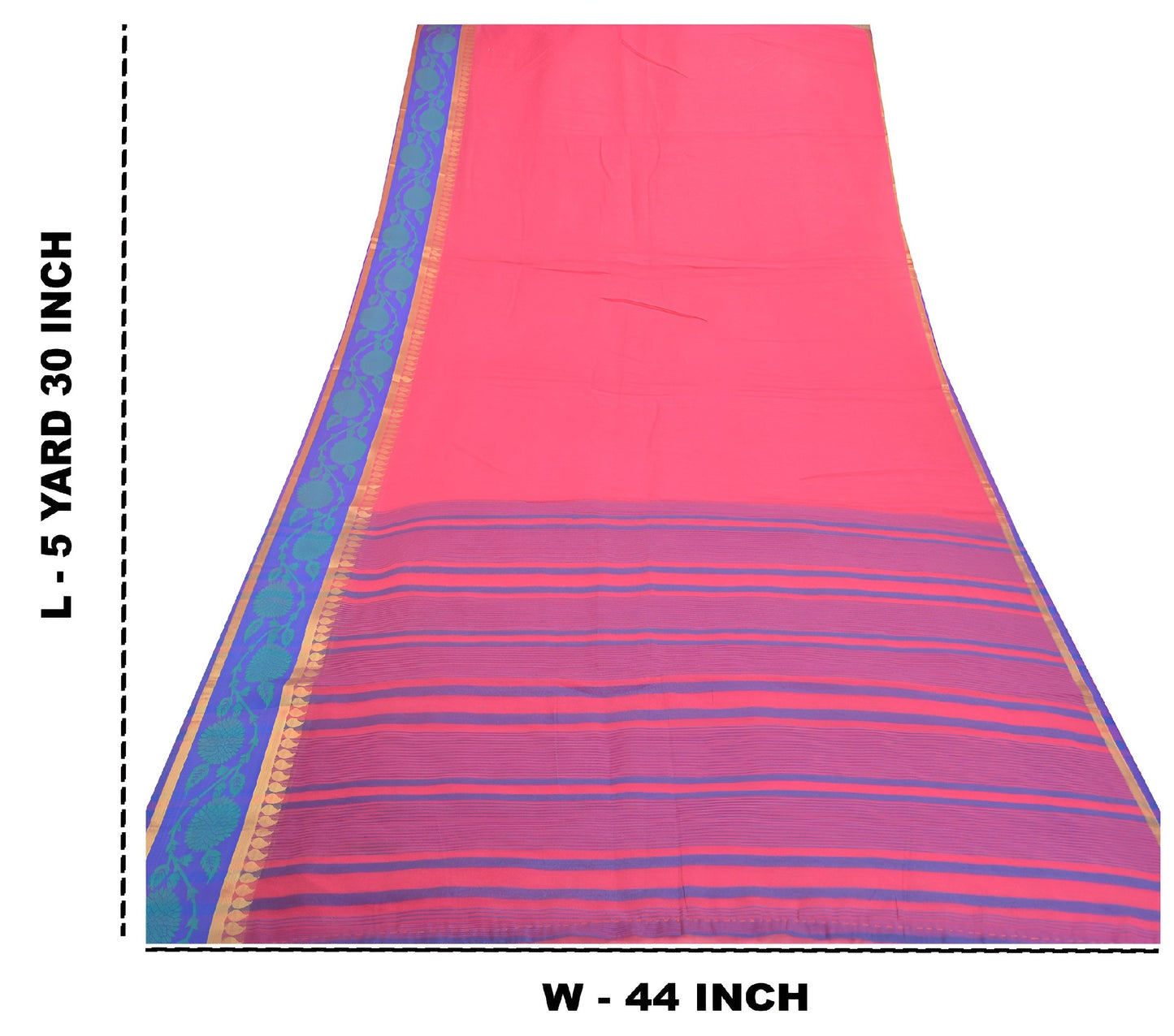 Sanskriti Vintage Pink Indian Sarees Art Silk Woven Sari 5 Yard Craft Fabric