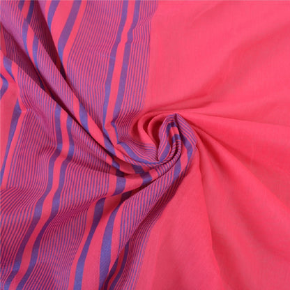 Sanskriti Vintage Pink Indian Sarees Art Silk Woven Sari 5 Yard Craft Fabric