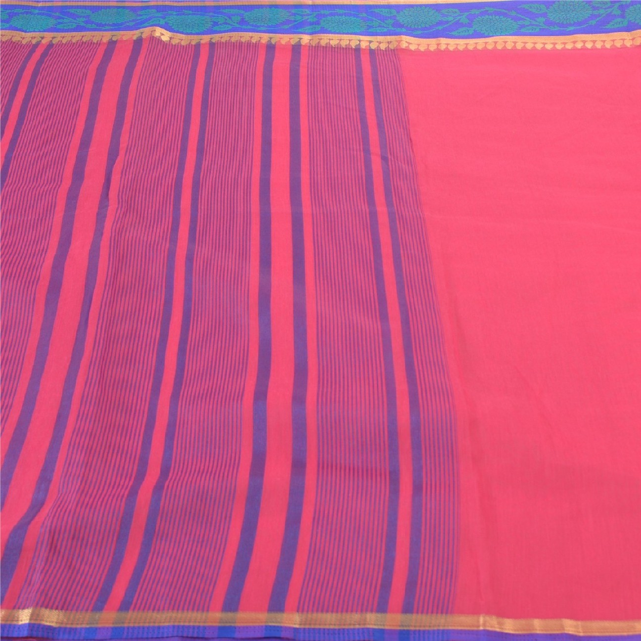 Sanskriti Vintage Pink Indian Sarees Art Silk Woven Sari 5 Yard Craft Fabric