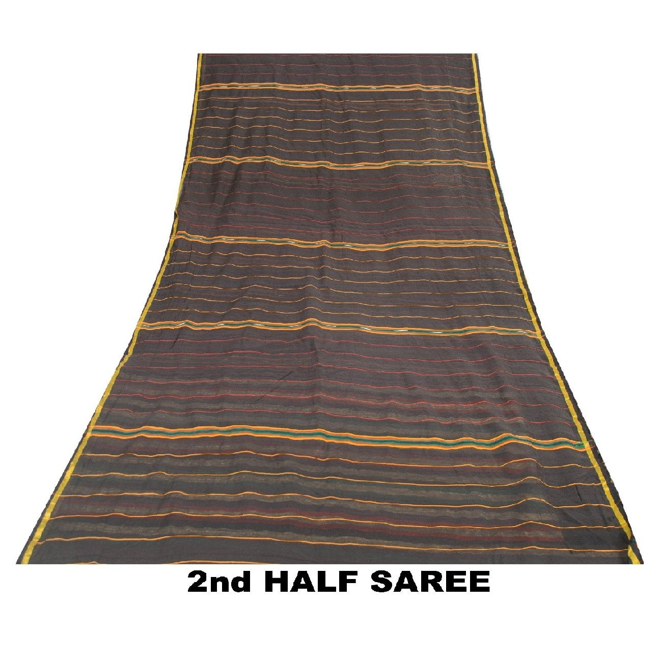 Sanskriti Vintage Black Sarees Blend Cotton Woven Craft Indian Sari Sustainable Fabric