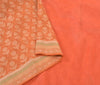 Sanskriti Vintage Orange Sarees Pure Silk Woven Premium Sari 5 Yard Sustainable Fabric