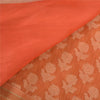 Sanskriti Vintage Orange Sarees Pure Silk Woven Premium Sari 5 Yard Sustainable Fabric
