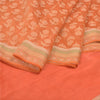 Sanskriti Vintage Orange Sarees Pure Silk Woven Premium Sari 5 Yard Sustainable Fabric