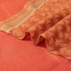 Sanskriti Vintage Orange Sarees Pure Silk Woven Premium Sari 5 Yard Sustainable Fabric
