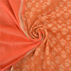 Sanskriti Vintage Orange Sarees Pure Silk Woven Premium Sari 5 Yard Sustainable Fabric