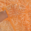 Sanskriti Vintage Sarees Georgette Handmade Chikankari Sari Fabric Blouse PC