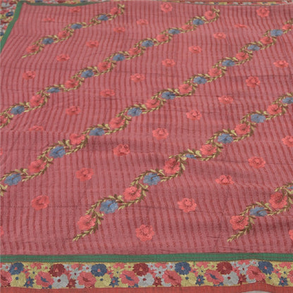 Санскритские винтажные темно-красные сари из смеси жоржета с вышивкой этническое сари устойчивая ткань