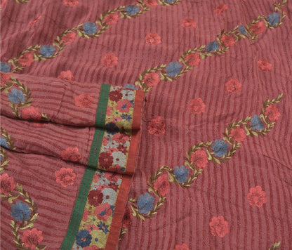 Санскритские винтажные темно-красные сари из смеси жоржета с вышивкой этническое сари устойчивая ткань