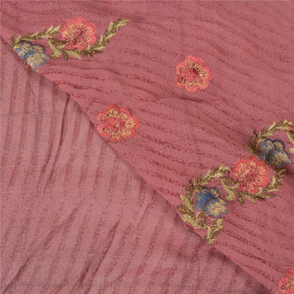 Санскритские винтажные темно-красные сари из смеси жоржета с вышивкой этническое сари устойчивая ткань