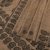 Sanskriti Vintage Indian Brown Sari Blend Silk Block Printed Sarees Craft Sustainable Fabric