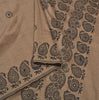 Sanskriti Vintage Indian Brown Sari Blend Silk Block Printed Sarees Craft Sustainable Fabric