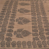 Sanskriti Vintage Indian Brown Sari Blend Silk Block Printed Sarees Craft Sustainable Fabric
