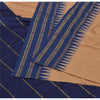 Sanskriti Vintage Blue/Peach Indian Sarees Art Silk Woven 6yrd Sari Craft Fabric