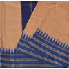 Sanskriti Vintage Blue/Peach Indian Sarees Art Silk Woven 6yrd Sari Craft Fabric