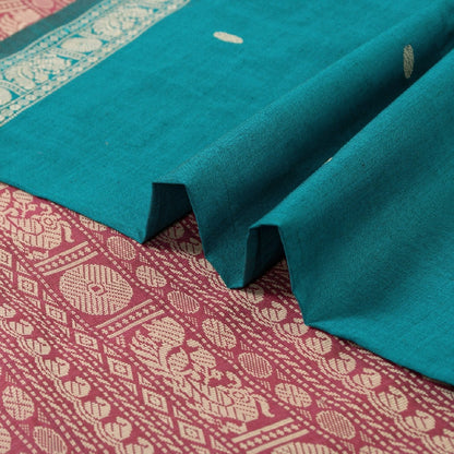 Санскритские винтажные зеленые сари из смеси шелка, павлиньего цвета, премиальная ткань для сари из экологически чистой ткани