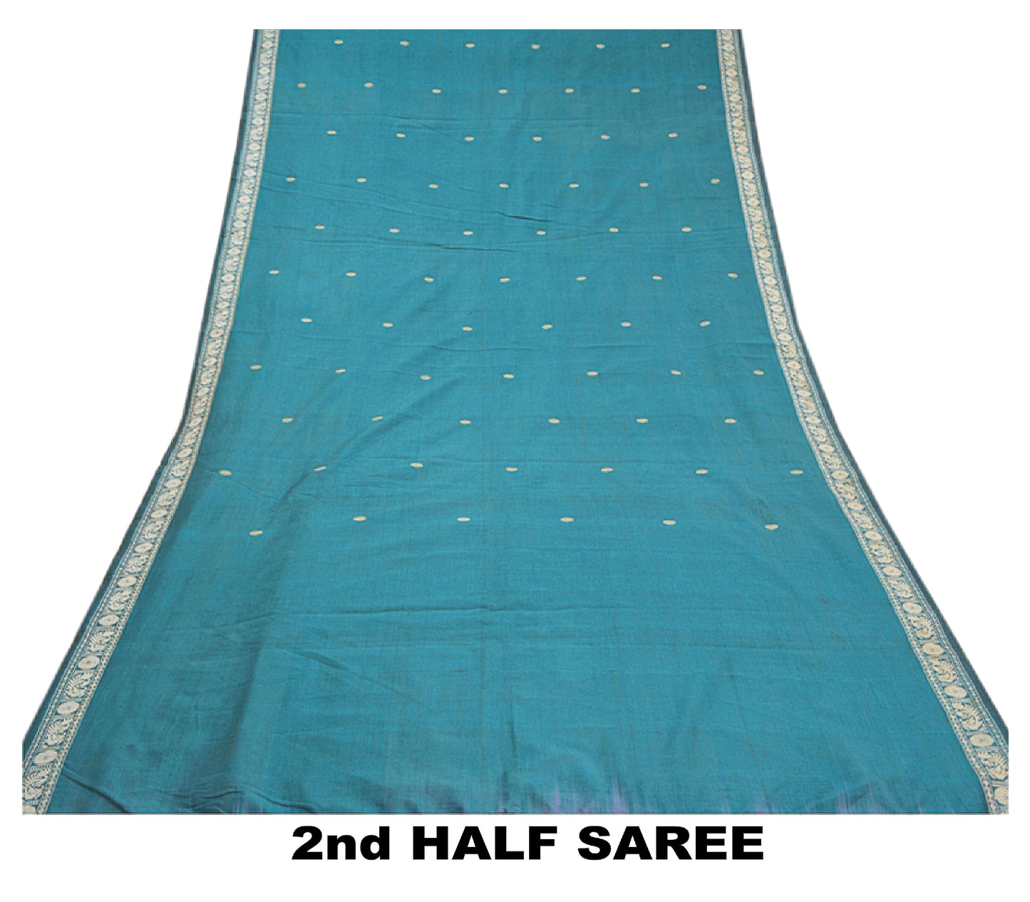 Санскритские винтажные зеленые сари из смеси шелка, павлиньего цвета, премиальная ткань для сари из экологически чистой ткани