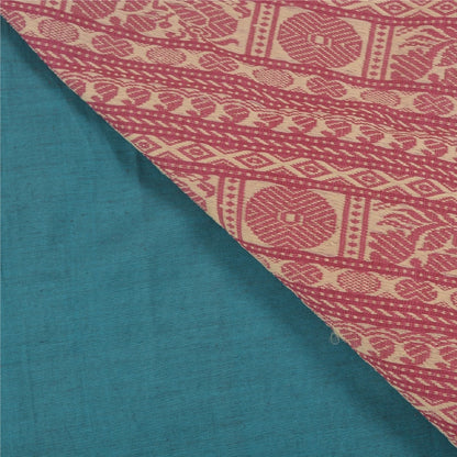 Санскритские винтажные зеленые сари из смеси шелка, павлиньего цвета, премиальная ткань для сари из экологически чистой ткани