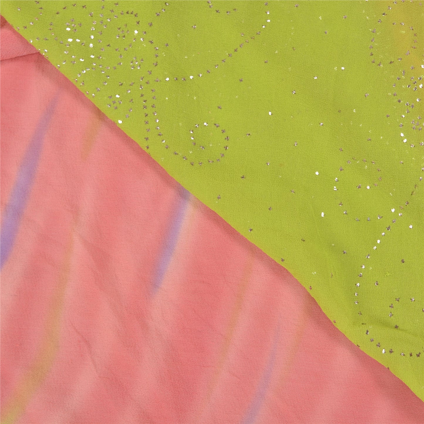 Sanskriti Vintage Pink Sarees Pure Georgette Silk Handmade Premium Sari Fabric