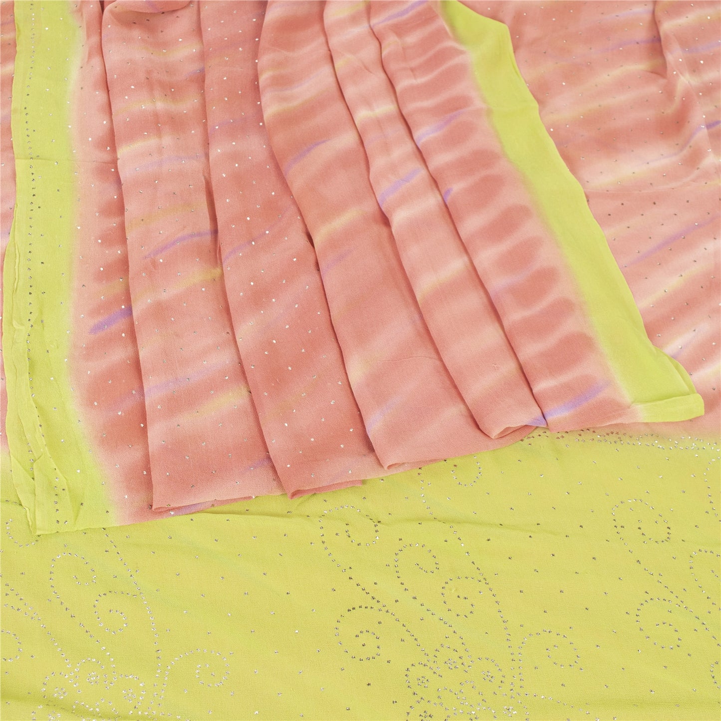Sanskriti Vintage Pink Sarees Pure Georgette Silk Handmade Premium Sari Fabric